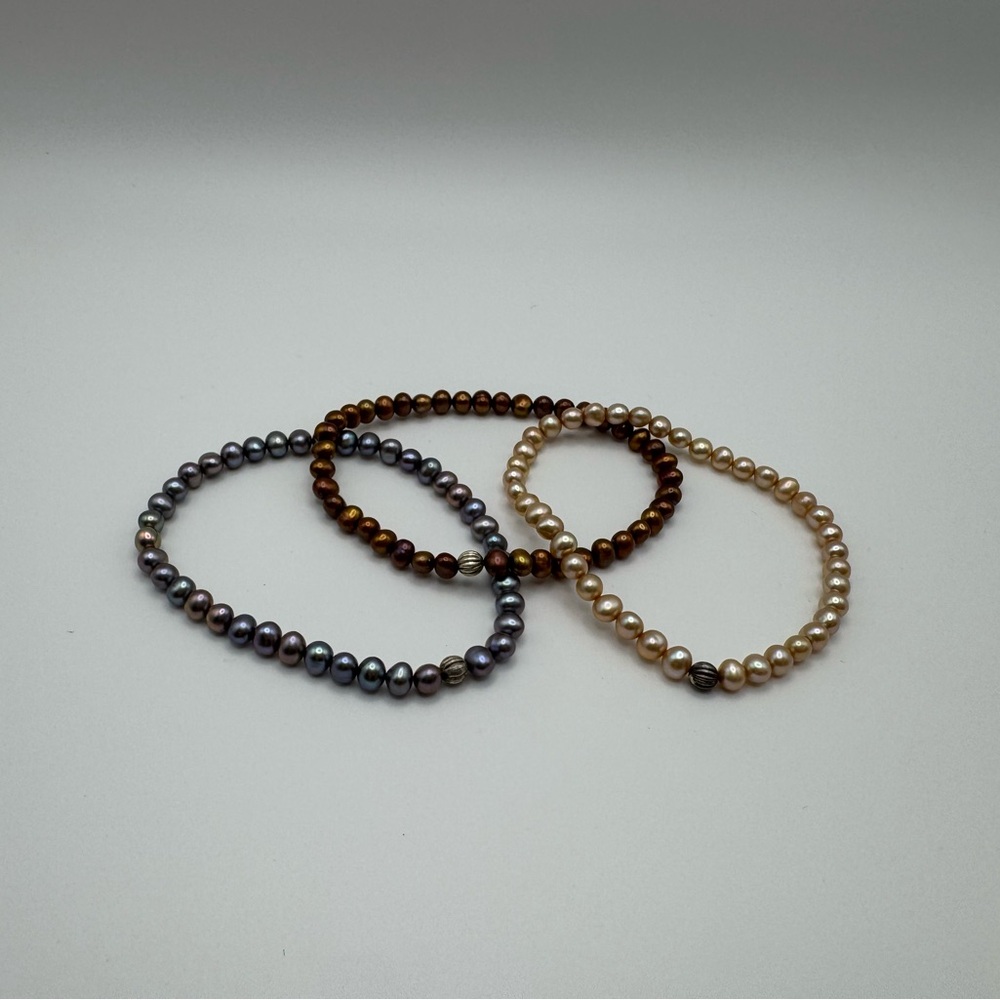 Honora Triple Pearl Stretch Bracelet Set